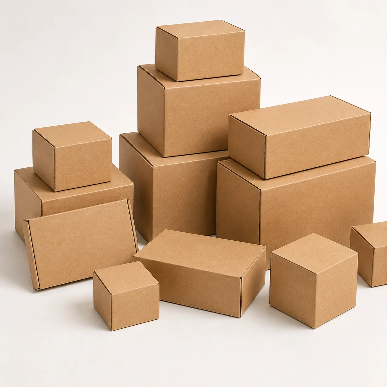 Representative corrugated shipping boxes