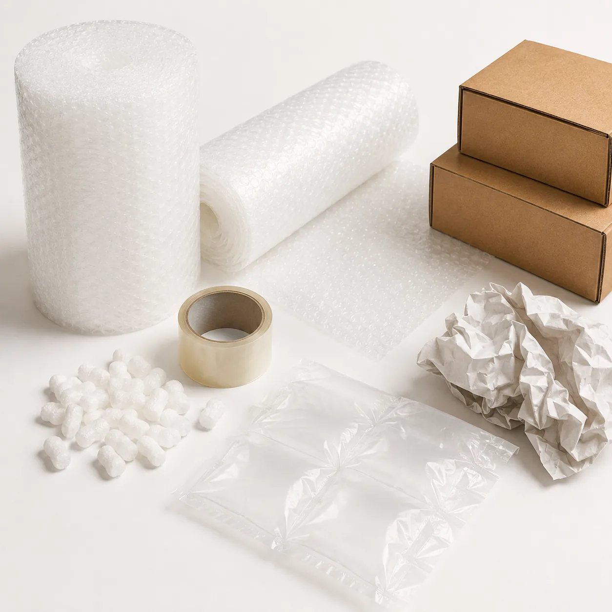 Bubble wrap and packing tape
